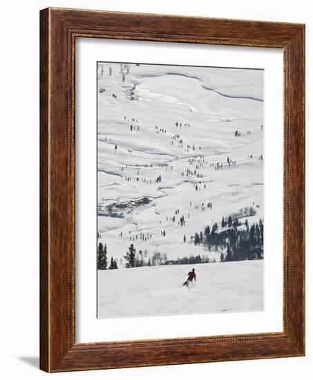 Skier at Jackson Hole Ski, Jackson Hole, Wyoming, United States of America, North America-Kimberly Walker-Framed Photographic Print