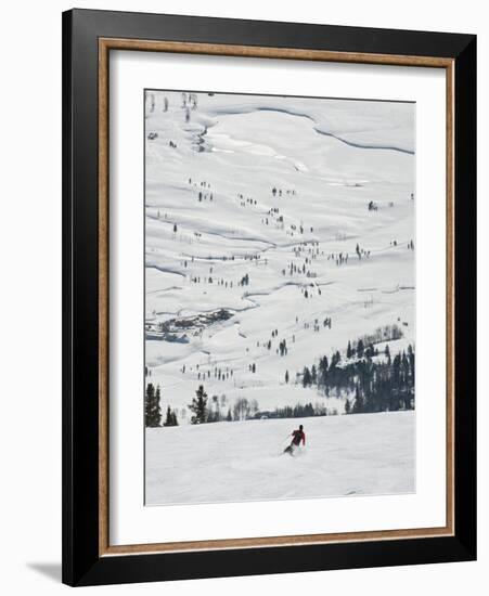 Skier at Jackson Hole Ski, Jackson Hole, Wyoming, United States of America, North America-Kimberly Walker-Framed Photographic Print