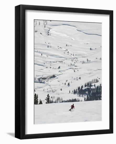 Skier at Jackson Hole Ski, Jackson Hole, Wyoming, United States of America, North America-Kimberly Walker-Framed Photographic Print