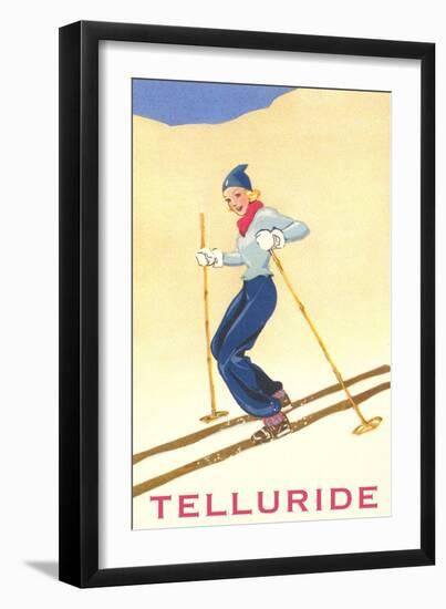 Skier at Telluride, Colorado-null-Framed Art Print