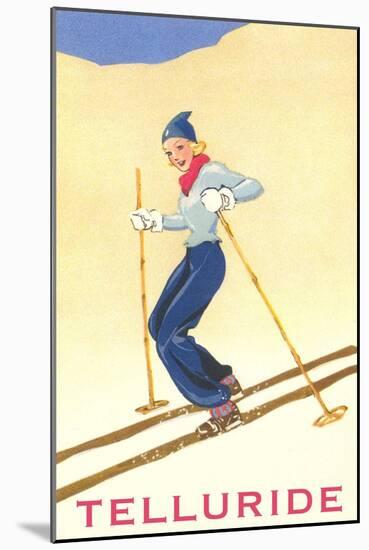 Skier at Telluride, Colorado-null-Mounted Art Print