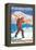 Skier Carrying Snow Skis, 49 Degrees North, Washington-Lantern Press-Framed Stretched Canvas