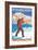 Skier Carrying Snow Skis, 49 Degrees North, Washington-Lantern Press-Framed Art Print