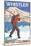 Skier Carrying Snow Skis, Whistler, BC Canada-Lantern Press-Mounted Art Print