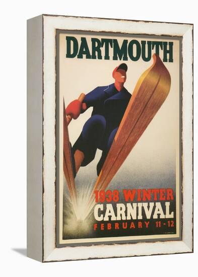 Skier, Dartmouth Winter Carnival-null-Framed Stretched Canvas
