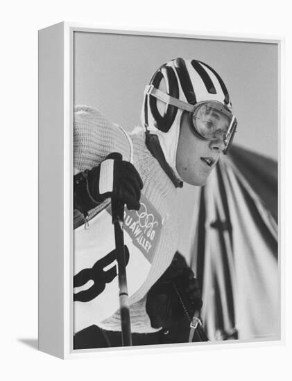 Skier, Heidi Biebl During the Winter Olympics-George Silk-Framed Premier Image Canvas