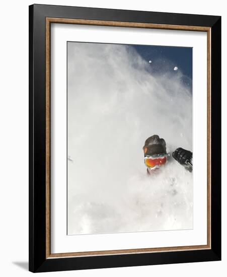 Skier in deep powder at Alta, Utah-Lee Cohen-Framed Photographic Print