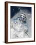 Skier in deep powder snow-Lee Cohen-Framed Photographic Print