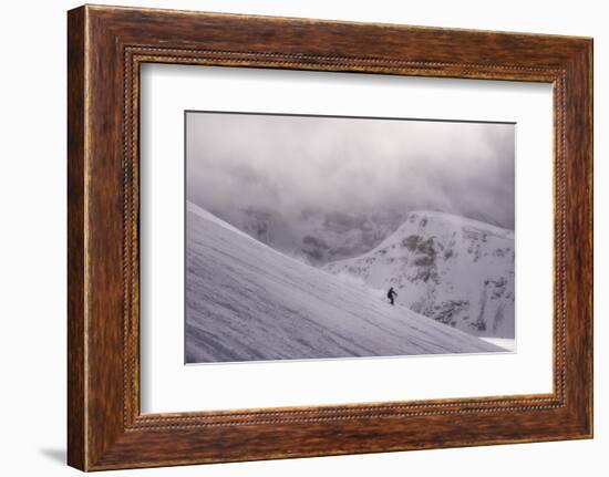 Skier in the mountains on a magical looking day, Canada, North America-Tyler Lillico-Framed Photographic Print