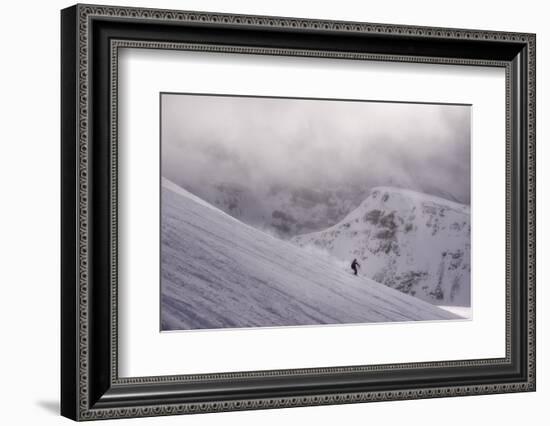 Skier in the mountains on a magical looking day, Canada, North America-Tyler Lillico-Framed Photographic Print