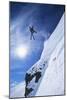 Skier Jumping from Mountain Ledge-null-Mounted Photo