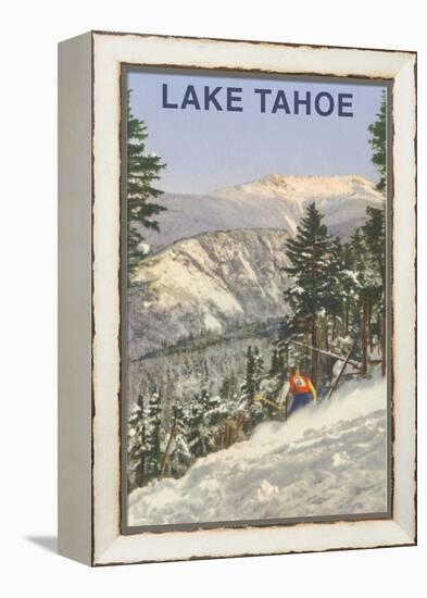 Skier, Lake Tahoe-null-Framed Stretched Canvas