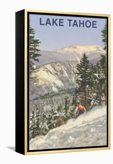 Skier, Lake Tahoe-null-Framed Stretched Canvas