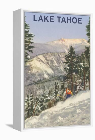 Skier, Lake Tahoe-null-Framed Stretched Canvas