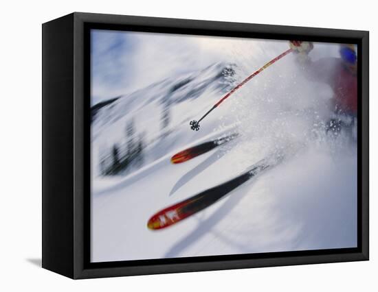 Skier Performing Sharp Turn-Doug Berry-Framed Premier Image Canvas