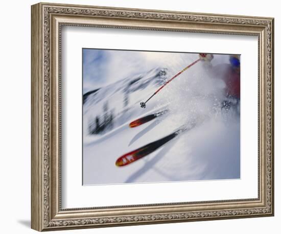 Skier Performing Sharp Turn-Doug Berry-Framed Photographic Print