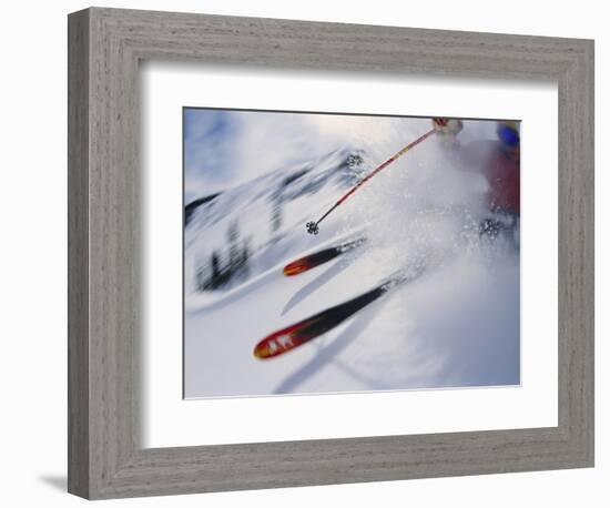Skier Performing Sharp Turn-Doug Berry-Framed Photographic Print
