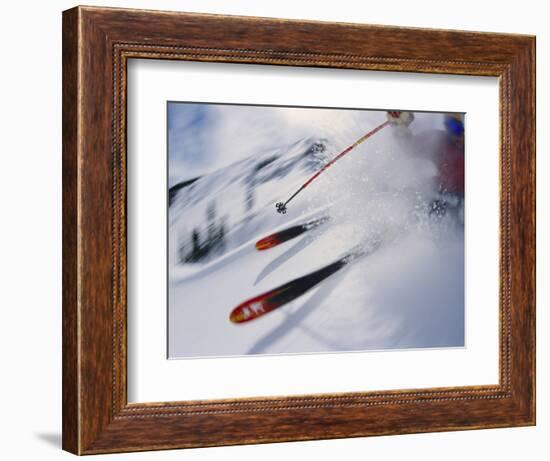 Skier Performing Sharp Turn-Doug Berry-Framed Photographic Print