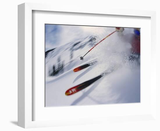 Skier Performing Sharp Turn-Doug Berry-Framed Photographic Print