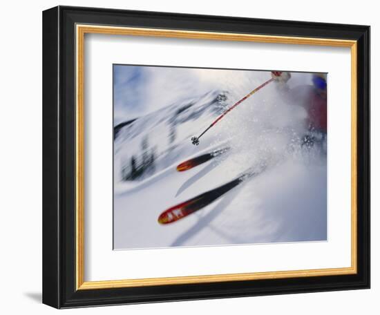 Skier Performing Sharp Turn-Doug Berry-Framed Photographic Print