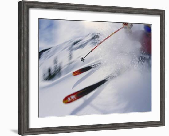 Skier Performing Sharp Turn-Doug Berry-Framed Photographic Print