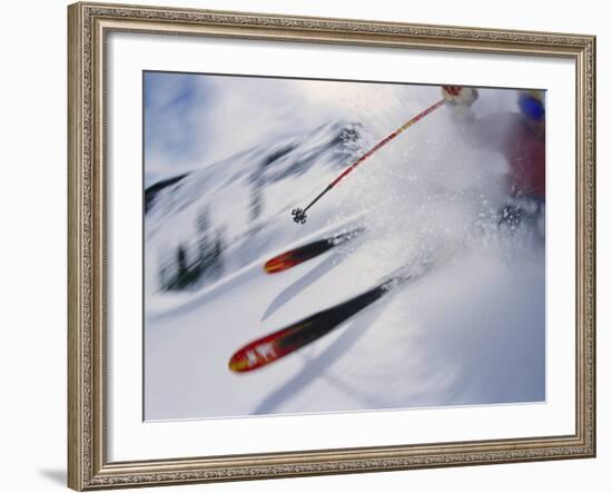 Skier Performing Sharp Turn-Doug Berry-Framed Photographic Print