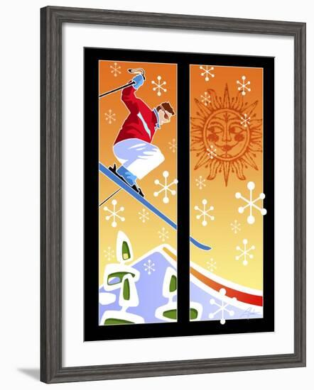 Skier Powder-Larry Hunter-Framed Giclee Print