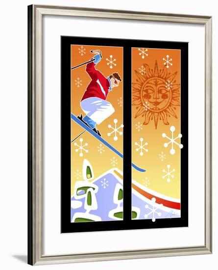 Skier Powder-Larry Hunter-Framed Giclee Print