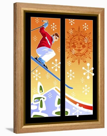 Skier Powder-Larry Hunter-Framed Premier Image Canvas