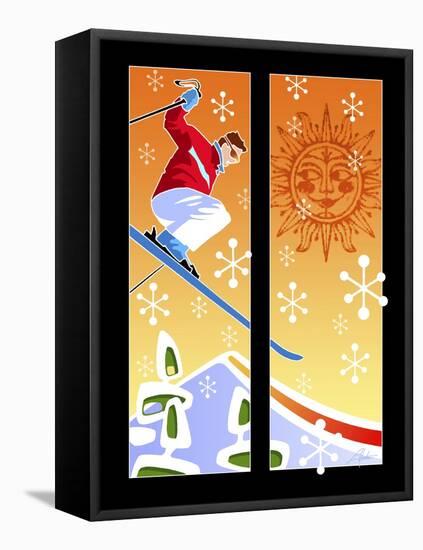 Skier Powder-Larry Hunter-Framed Premier Image Canvas