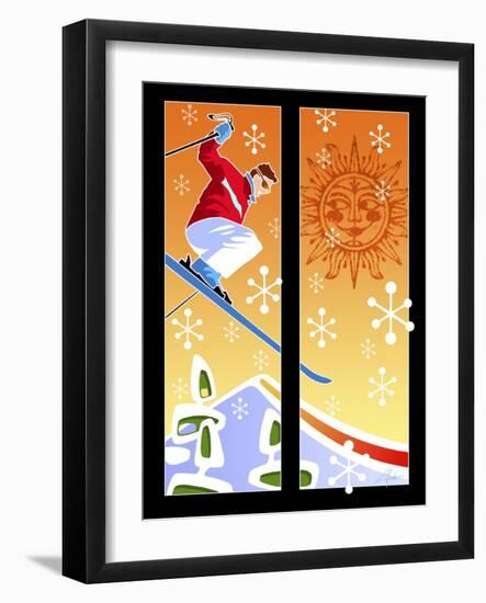 Skier Powder-Larry Hunter-Framed Giclee Print