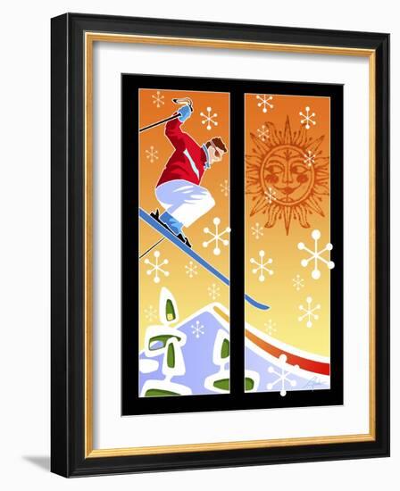 Skier Powder-Larry Hunter-Framed Giclee Print