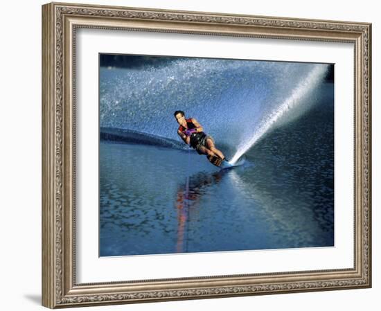 Skier Speeding, Water Spraying-null-Framed Photographic Print