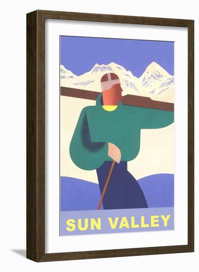 Skier, Sun Valley, Graphics-null-Framed Art Print