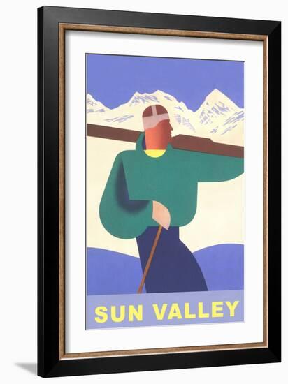 Skier, Sun Valley, Graphics-null-Framed Art Print