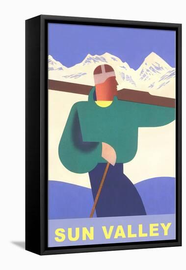 Skier, Sun Valley, Graphics-null-Framed Stretched Canvas