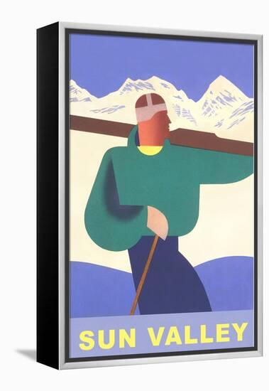 Skier, Sun Valley, Graphics-null-Framed Stretched Canvas