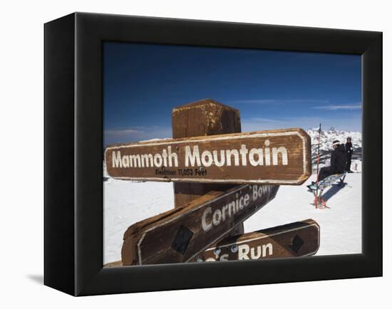 Skiers at Top of the Sierra, Mammoth Mountain Ski Area, Eastern Sierra Nevada Area, California, Usa-Walter Bibikow-Framed Premier Image Canvas