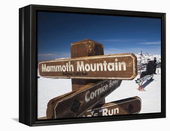 Skiers at Top of the Sierra, Mammoth Mountain Ski Area, Eastern Sierra Nevada Area, California, Usa-Walter Bibikow-Framed Premier Image Canvas