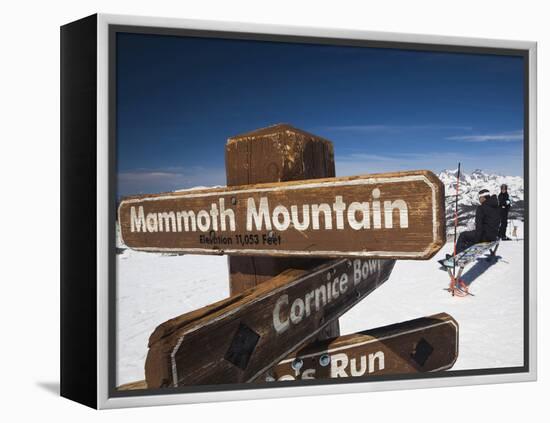 Skiers at Top of the Sierra, Mammoth Mountain Ski Area, Eastern Sierra Nevada Area, California, Usa-Walter Bibikow-Framed Premier Image Canvas