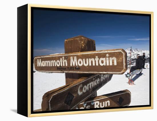 Skiers at Top of the Sierra, Mammoth Mountain Ski Area, Eastern Sierra Nevada Area, California, Usa-Walter Bibikow-Framed Premier Image Canvas