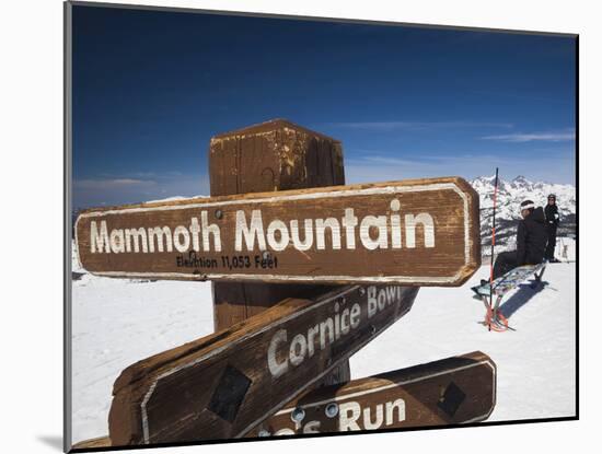 Skiers at Top of the Sierra, Mammoth Mountain Ski Area, Eastern Sierra Nevada Area, California, Usa-Walter Bibikow-Mounted Photographic Print