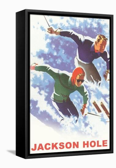 Skiers, Jackson Hole-null-Framed Stretched Canvas