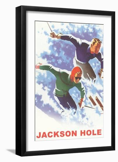 Skiers, Jackson Hole-null-Framed Art Print