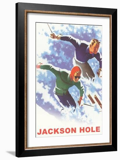 Skiers, Jackson Hole-null-Framed Art Print