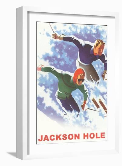 Skiers, Jackson Hole-null-Framed Art Print