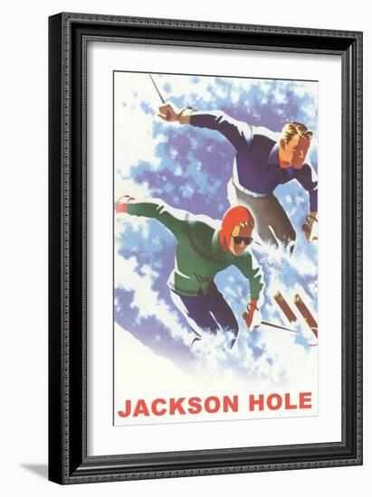 Skiers, Jackson Hole-null-Framed Art Print