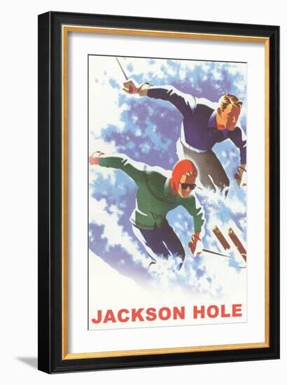 Skiers, Jackson Hole-null-Framed Art Print