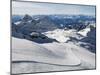 Skiers, Mountain Scenery in Cervinia Ski Resort, Cervinia, Valle D'Aosta, Italian Alps, Italy-Christian Kober-Mounted Photographic Print