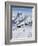 Skiers, Mountain Scenery in Cervinia Ski Resort, Cervinia, Valle D'Aosta, Italian Alps, Italy-Christian Kober-Framed Photographic Print